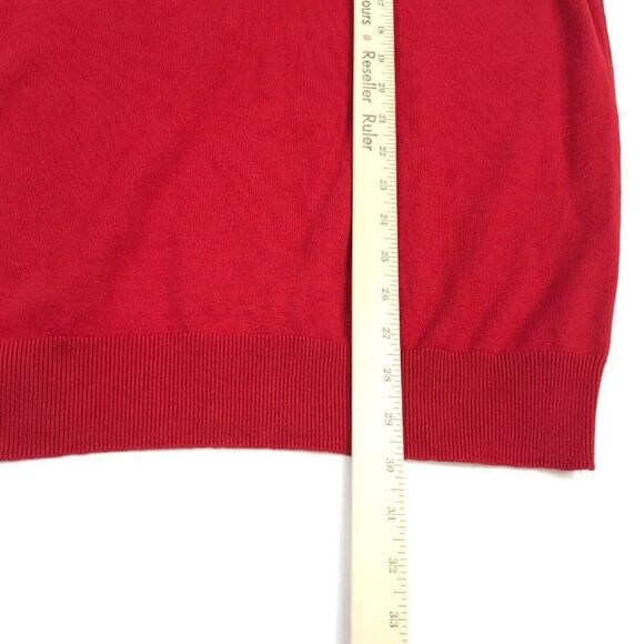 Chaps Ralph Lauren Mens Sweater Vest Red V-Neck Sleeveless Cotton Pullover XL - Picture 6 of 11
